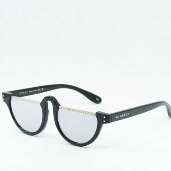 NEW GUCCI GG1368S 001 half SUNGLASSES with rhinestones and case - Picture 1 of 16